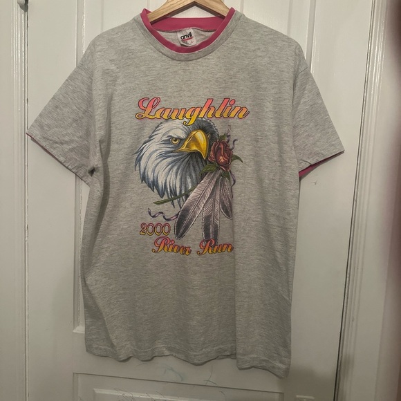Anvil Other - Anvil Gray Short Sleeve Tee with Vintage eagle design Made in USA